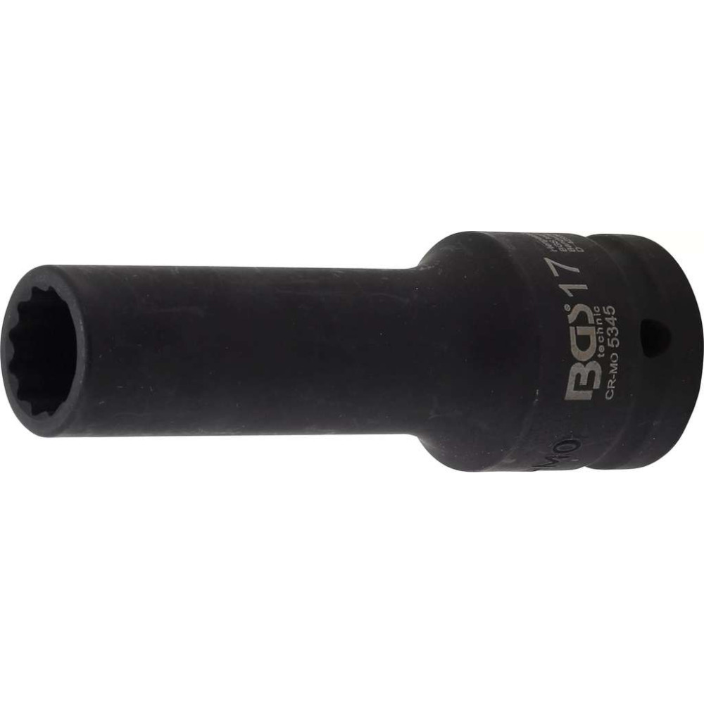 Nástrčná hlavice 3/4" 17 mm BGS105345, prodloužená, tvrzená, 12hranná