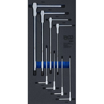 Náraďový modul 1/3: BGS106081 Zástrčné kľúče 6hrán 2 ÷ 10 mm s posuvnou T-rukoväťou