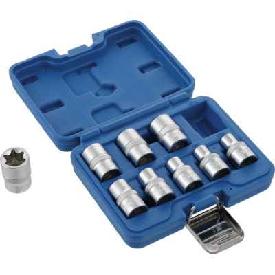 Nástrčné hlavice 1/2" E-profil E10 ÷ E24 BGS106425 Sada 9 dielov