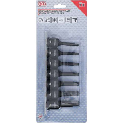 Súprava na povolenie poškodených skrutiek 12,5 mm (1/2") pre defektný vnútorný šesťhran 4 - 12 mm (7 dielna) BGS 7004