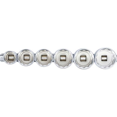 Nástrčné hlavice 1/2" 12hran 24 ÷ 38 mm BGS1070102 Sada 6 dielov na koľajnici