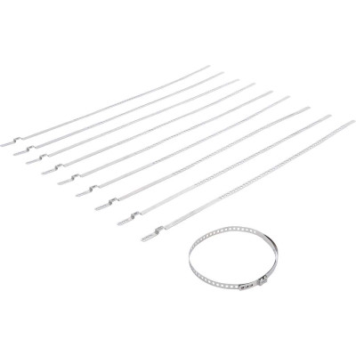 Sťahovacie spony pr. 50 ÷ 120 mm pre nápravové manžety BGS1070328 - nerezová oceľ (Sada 10 dielov)