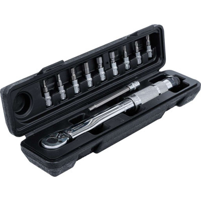 Momentový kľúč 2 ÷ 24 Nm BGS1072118 s račňou 1/4" vrátane bitových hlavíc (Sada 11 dielov)