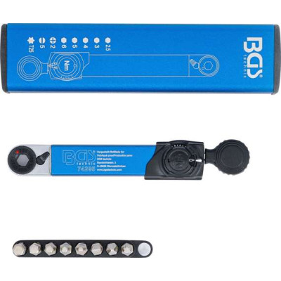 Momentový kľúč 1/4" a bity BGS1074295 2 ÷ 10 Nm (Sada 9 dielov)