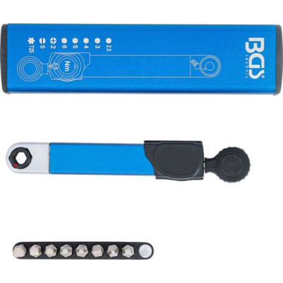 Momentový kľúč 1/4" a bity BGS1074295 2 ÷ 10 Nm (Sada 9 dielov)