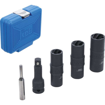 Nástrčné hlavice 1/2" šestihranné 17 ÷ 21 mm BGS107467, rázové, na poškozené hlavy šroubů (Sada 3 dílů)