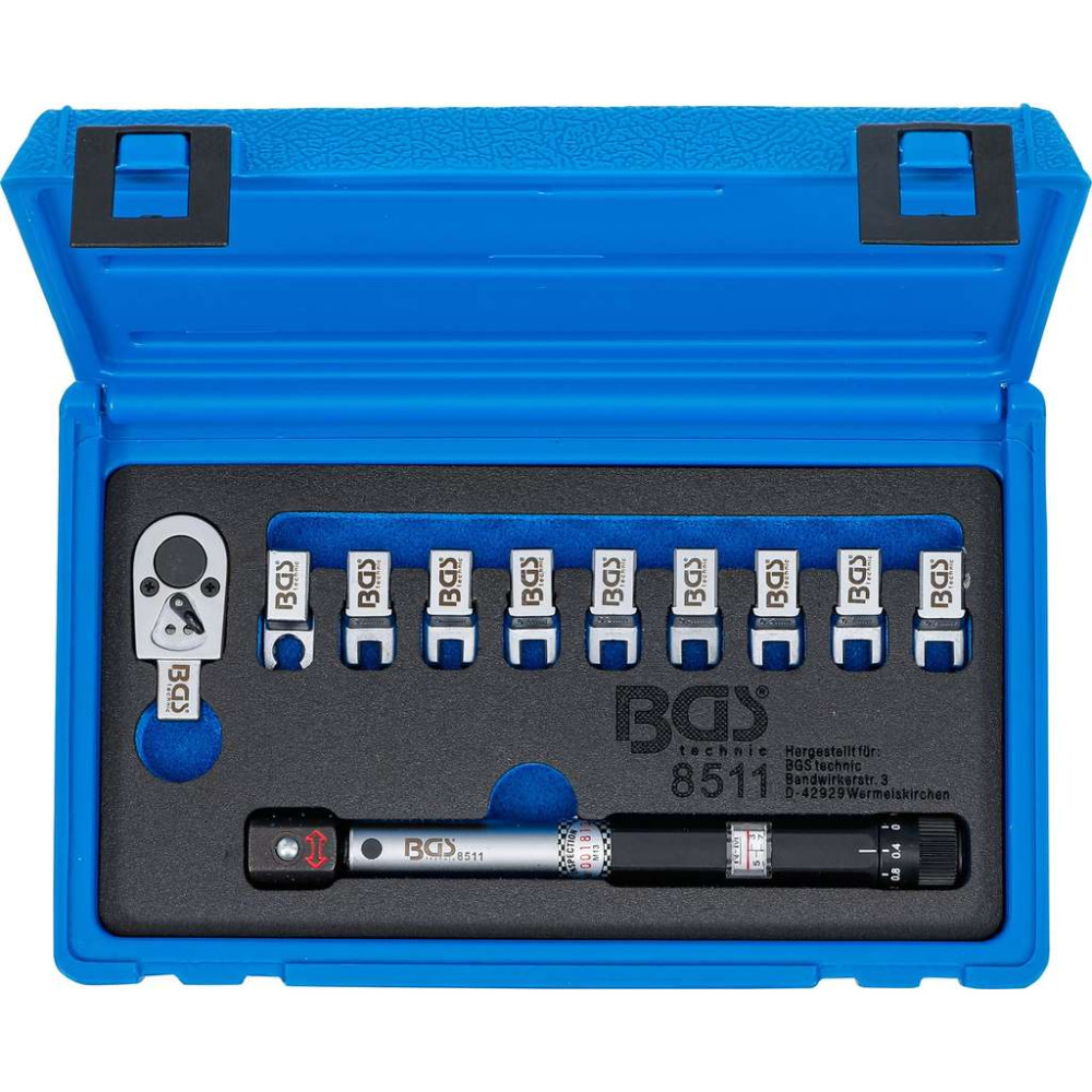 Momentový kľúč 1/4" BGS108511 (3 ÷ 15 Nm), nástavce 5,1 ÷ 6,9 mm (11 ks)