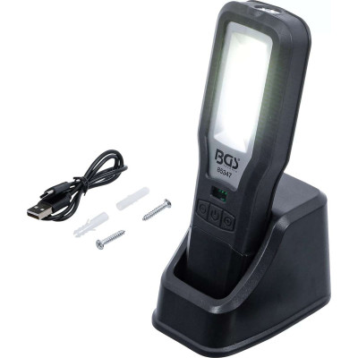 Aku pracovná COB LED lampa BGS1085347 s nabíjacou stanicou (2,0 Ah)