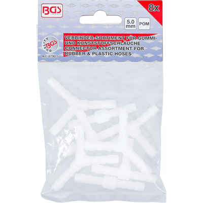 Hadicové spojky pr. 5 mm Polyoxymetylén BGS108790-5 (Sada 8 ks)