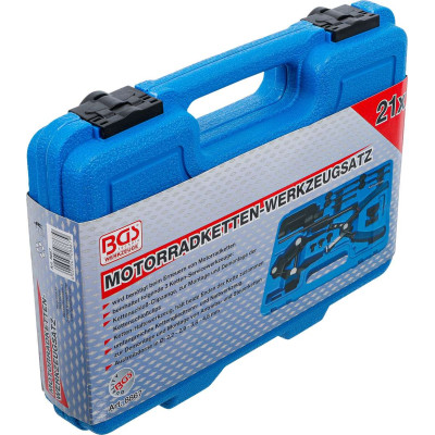 Náradie na údržbu motocyklových reťazí BGS108867. Sada 21 dielov