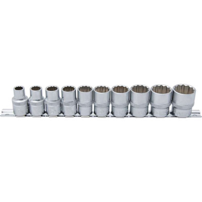 Nástrčné hlavice 1/2" 12hran 3/8 ÷ 15/16" BGS109114, palcové. Súprava 10 dielov na koľajnici
