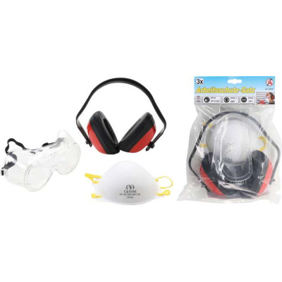 Respirátor, ochranné okuliare a chrániče sluchu BGS1093625 Sada 3 diely