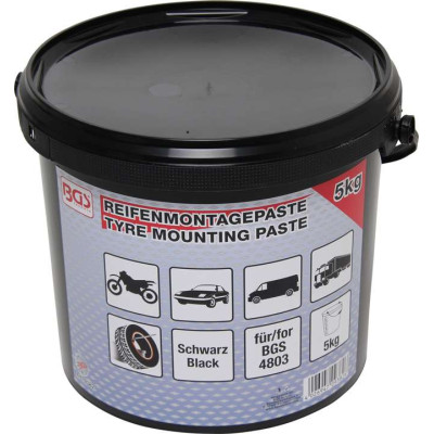 Univerzálna montážna pasta na pneumatiky BGS109382, čierna. Obsah 5 kg