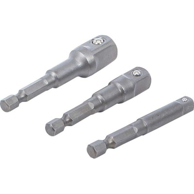Adaptéry šestihran 1/4" na čtyřhran 1/4" - 3/8" - 1/2" BGS109685 Sada 3 díly