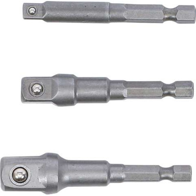 Adaptéry šestihran 1/4" na čtyřhran 1/4" - 3/8" - 1/2" BGS109685 Sada 3 díly