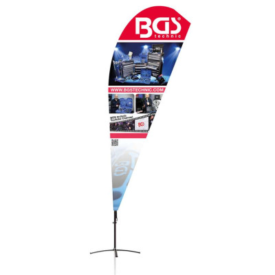 BGS® vlajka beach flag design 3 272 x 90 cm
