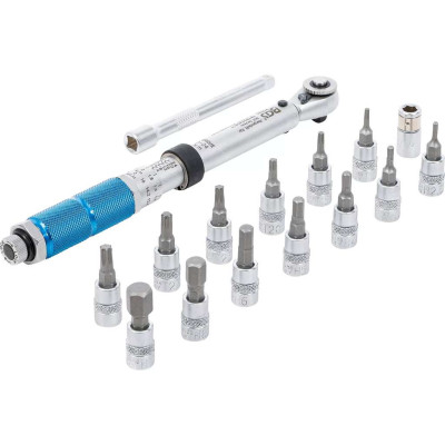 Momentový kľúč 1/4" 3 ÷ 24 Nm BGS1072088 vrátane zástrčných bitových hlavíc (Sada 16 ks)