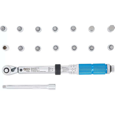 Momentový kľúč 1/4" 3 ÷ 24 Nm BGS1072088 vrátane zástrčných bitových hlavíc (Sada 16 ks)