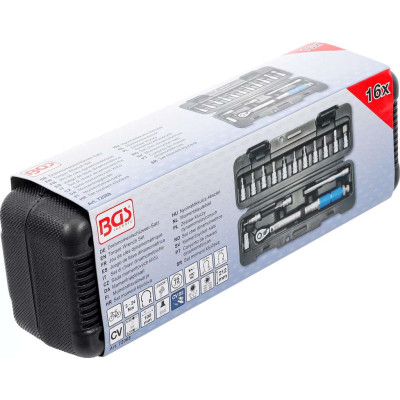 Momentový kľúč 1/4" 3 ÷ 24 Nm BGS1072088 vrátane zástrčných bitových hlavíc (Sada 16 ks)