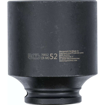Nástrčná hlavice 1/2" šestihran 52 mm BGS1070012 rázová