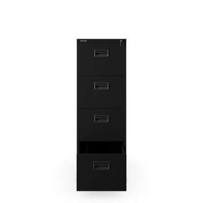 Plechová kartotéka, 4 zásuvky SARA V4, 460 x 1320 x 620 mm, černá