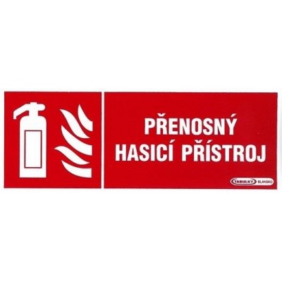 Přenosný hasicí přístroj  210x80mm - plastová tabulka