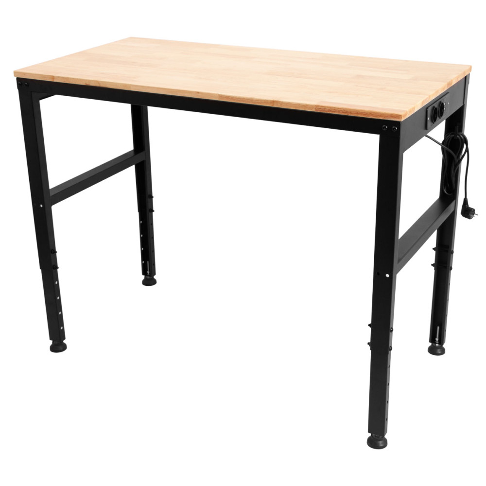 Pracovný stôl s nastaviteľnou výškou, zásuvka 230 V, nosnosť 500 kg