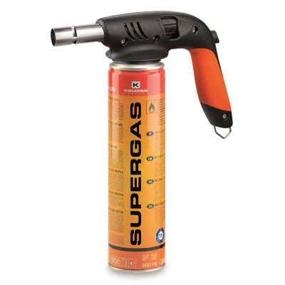 KEMPER - Pájecí hořák piezo + SUPERGAS plynová kartuše 600 ml (330 g)