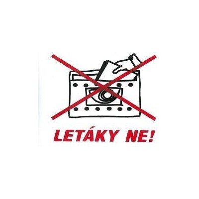 Znak "Letáky ne" 37x52mm - samolepka