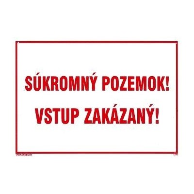 SK - Súkromý pozemok! Vstup zakázaný! 210x297mm - plastová…