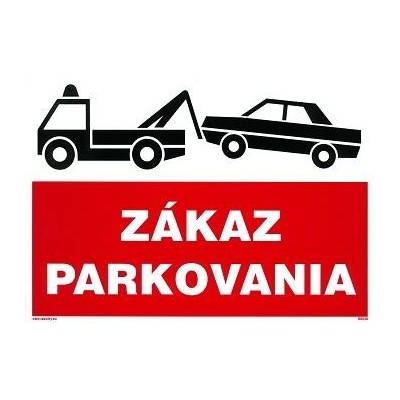 SK - Zákaz parkovania 210x297mm - samolepka