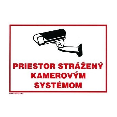 SK - Priestor strážený kamerovým systémom 210x297mm - samolepka