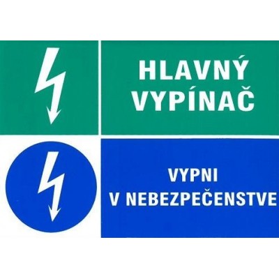 SK - Hlavný vypínač, vypni v nebezpečenstve 74x105mm - samolepka