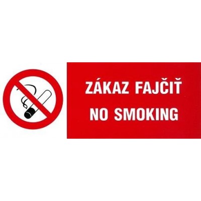 SK - Zákaz fajčiť - No smoking 210x80mm - samolepka