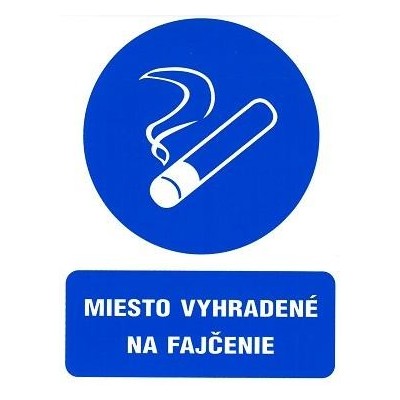 SK - Miesto vyhradené na fajčenie 160x120mm - samolepka