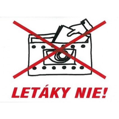 SK - Letáky nie! 70x50mm - samolepka