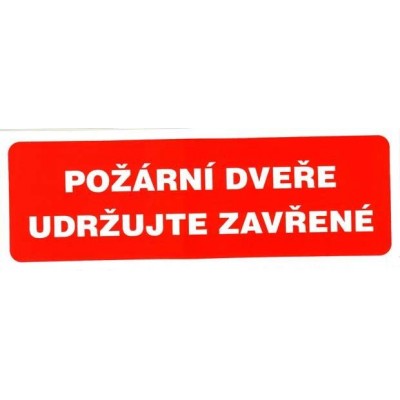 Požární dveře, udržujte zavřené - samolepka 210x80mm