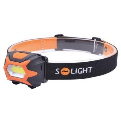 SOLIGHT - LED čelová svítilna, 3W COB, 3x AAA