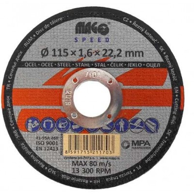 Řezný kotouč na kov 115x1,6x22mm MAGG SPEED