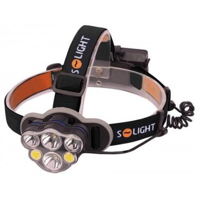 SOLIGHT - LED čelová nabíjecí svítilna, 550lm, Li-Ion, USB