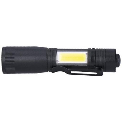 SOLIGHT - LED kovová svítlna 3W + COB, 150 + 60lm, AA, černá