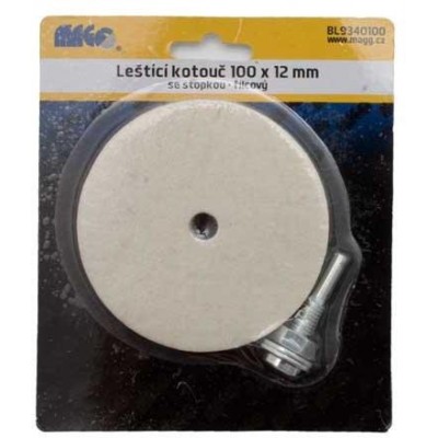 Leštící kotouč 100x12mm filcový, stopka