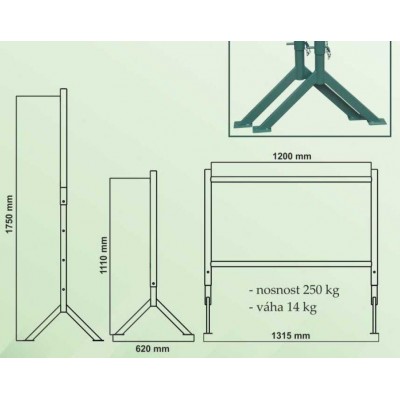 Lešenářská koza 1060-1710x1200mm - otočná